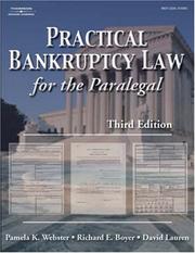 Front cover of Practical bankruptcy law for paralegals by Pamela Kohlman Webster