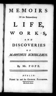 Front cover of Memoirs of the extraordinary life, works, and discoveries of Martinus Scriblerus by Alexander Pope