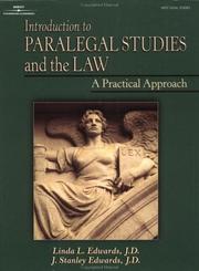Cover of Introduction to paralegal studies and the law by Linda L. Edwards