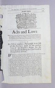 Front cover of Acts and laws passed by the Great and General Court or Assembly of His Majesty's province of the Massachusetts-Bay in New-England by Massachusetts