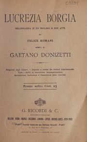 Cover of Lucrezia Borgia by Felice Romani