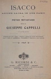 Cover of Isacco by Pietro Metastasio