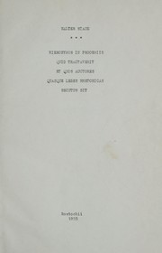 Front cover of Hieronymus in prooemiis quid tractaverit et quos auctores quasque leges rhetorica secutus sit ... by Walter Stade