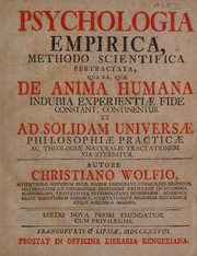 Front cover of Psychologia empirica by Wolff, Christian Freiherr von