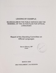 Cover of Leading by example by Canada. Parliament. House of Commons. Standing Committee on Official Languages