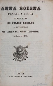 Cover of Anna Bolena by Felice Romani