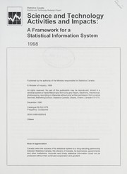 Cover of Science and technology activities and impacts : a framework for a statistical information system = by Statistics Canada. Science and Technology Redesign Project.
