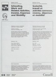 Front cover of Schooling, work, and related activities, income, expenses, and mobility by Post-Censal Surveys Program (Canada)