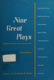 Front cover of Nine great plays, from Aeschylus to Eliot -- revised edition by Aeschylus