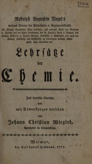 Front cover of Rudolph Augustin Vogel's ... Lehrs©Þtze der Chemie by Rudolph Augustin Vogel