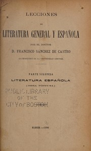Front cover of Lecciones de literatura general y española by Francisco Sánchez de Castro