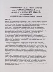 Cover of Government of Canada interim response, Standing Committee on Human Resources Development and the Status of Persons with Disabilities interim report by Canada. Human Resources Development Canada.