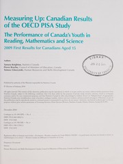 Front cover of Measuring Up : Canadian Results of the OECD PISA Study : The Performance of Canada's Youth in Reading, Mathematics and Science by Unknown