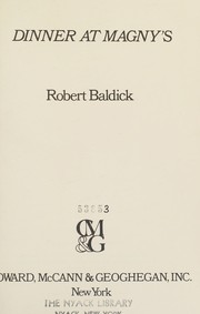 Cover of Dinner at Magny's by Robert Baldick