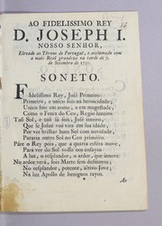 Cover of Ao fidelissima rey D. Joseph I. nosso senhor by José de Andrade Morais