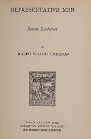 Cover of Representative men by Ralph Waldo Emerson