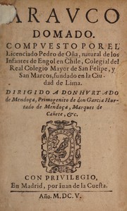 Cover of Arauco domado by Pedro de Oña