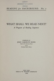 Front cover of What shall we read next? by Jean Carolyn Roos
