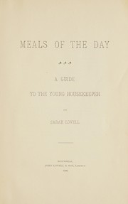 Front cover of Meals of the day by Sarah Lovell