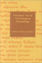 Front cover of Euripides' use of psychological terminology by Shirley Darcus Sullivan