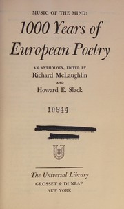 Front cover of 1000 years of European poetry by Richard McLaughlin