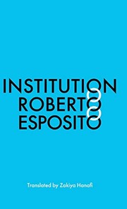 Cover of Institution by Roberto Esposito