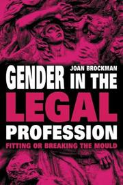 Front cover of Gender in the legal profession by Brockman, Joan LL. M.
