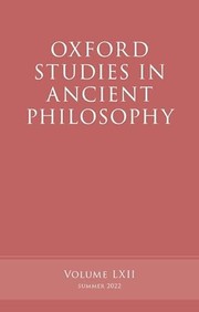 Cover of Oxford Studies in Ancient Philosophy, Volume 62 by Victor Caston