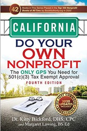 Front cover of CALIFORNIA Do Your Own Nonprofit by Kitty Bickford