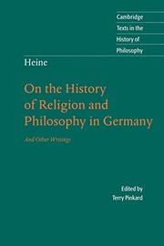 Front cover of On the history of religion and philosophy in Germany and other writings by Heinrich Heine