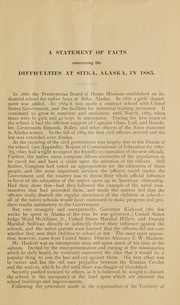 Cover of A statement of facts concerning the difficulties at Sitka, Alaska, in 1885 by Sheldon Jackson