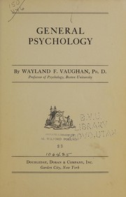Front cover of General psychology by Wayland F. Vaughan