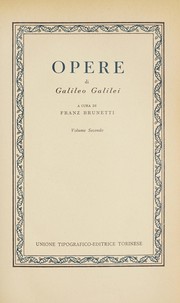 Cover of Opere by Galileo Galilei