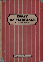 Front cover of Essay on marriage by Mary Nicholson