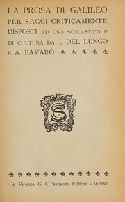 Front cover of La prosa di Galileo by Galileo Galilei