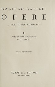 Front cover of Galileo Galilei Opere a cura di Seb. Timpanaro... by Galileo Galilei
