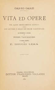 Front cover of Vita ed opere by Galileo Galilei