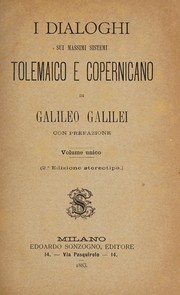 Front cover of I dialoghi sui massimi sistemi tolemaico e copernicano by Galileo Galilei