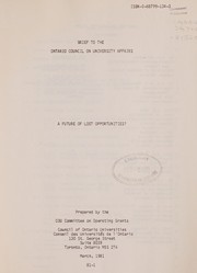 Cover of A future of lost opportunities? by Council of Ontario Universities. Committee on Operating Grants.