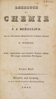 Cover of Lehrbuch der Chemie by Berzelius, J©œns Jakob friherre