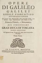 Front cover of Opere di Galileo Galilei .. by Galileo Galilei