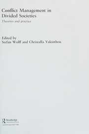 Front cover of Conflict management in divided societies by Stefan Wolff