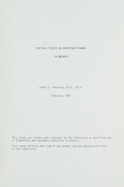 Front cover of Background papers by Commission on the Financing of Elementary and Secondary Education in Ontario