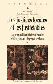 Front cover of Les justices locales et les justiciables by Marie Houllemare