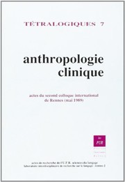 Front cover of Anthropologie clinique by Jean Gagnepain