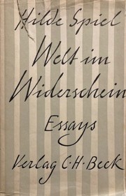 Cover of Welt im Widerschein by Hilde Spiel