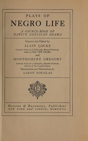 Front cover of Plays of Negro life by Alain Locke