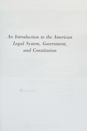 Front cover of Introduction to the American Legal System, Government, and Constitutional Law by Diane S. Kaplan