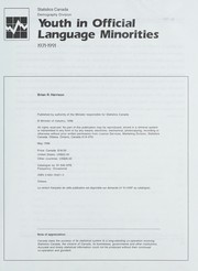 Front cover of Youth in official language minorities, 1971-1991 by Brian R. Harrison