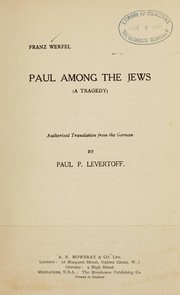 Front cover of Paul among the Jews by Franz Werfel